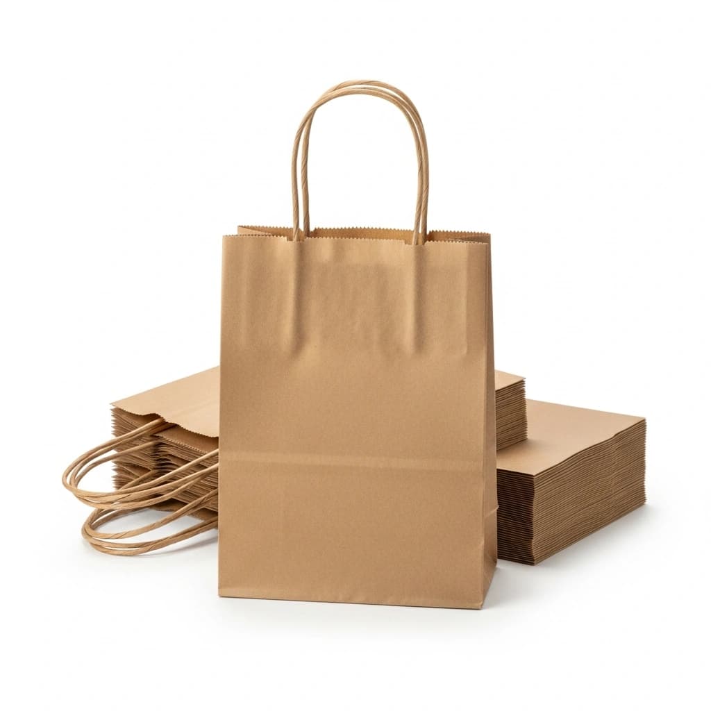 Small Kraft Paper Bags with Twisted Handles (8" x 5" x 11") | 250 Count