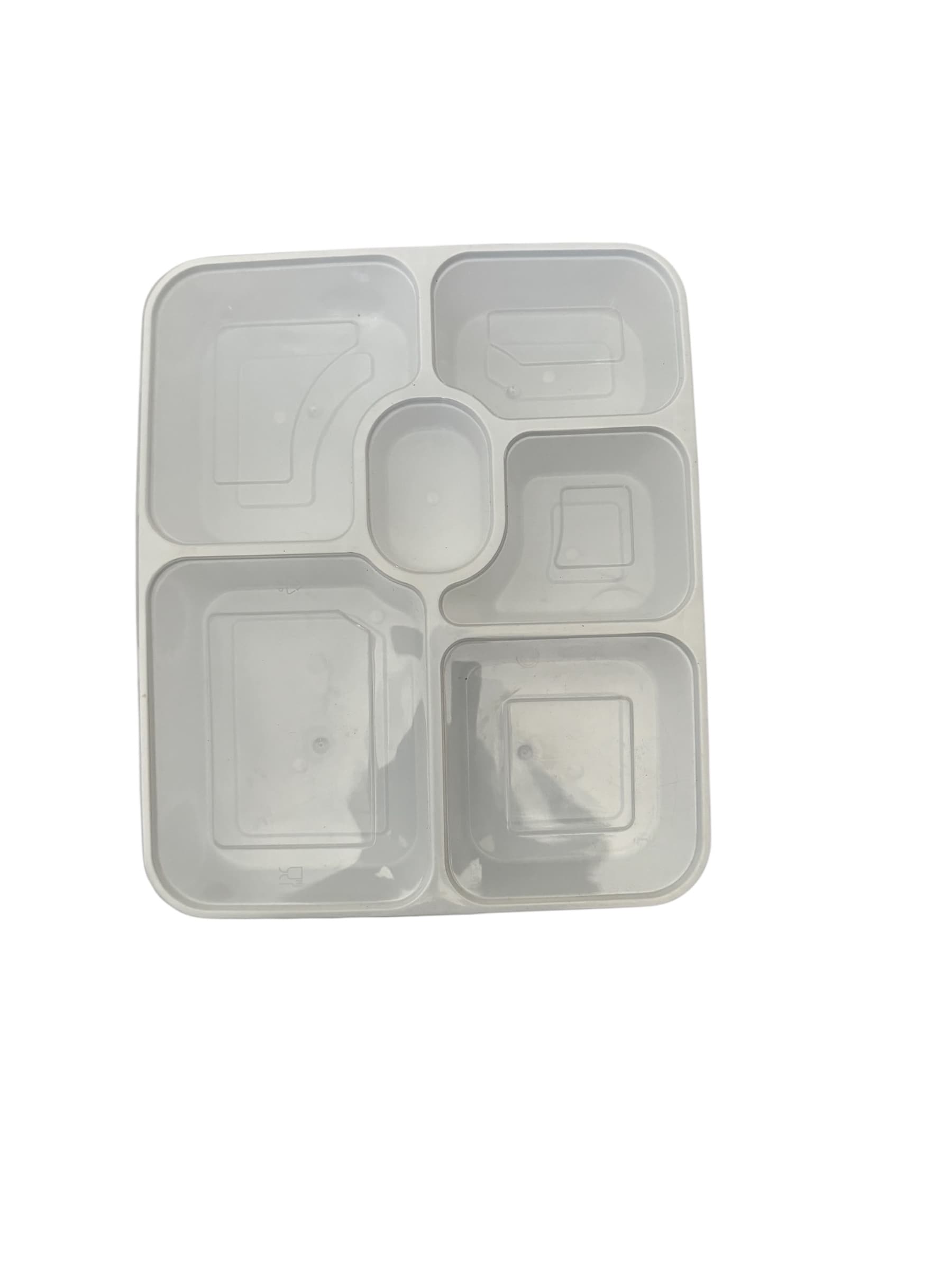 6-Compartment Recyclable Catering Trays with Lids | Pack of 100