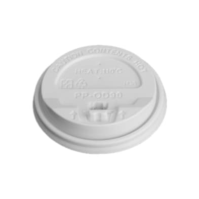 90mm White Flipback Lids for 10-20oz Hot Cups | Case of 1000