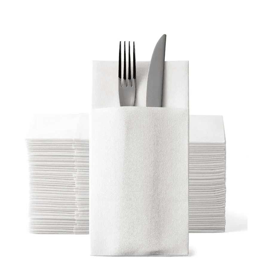 Premium Pocket Airlaid Napkins with Cutlery Slot | Pack of 1000