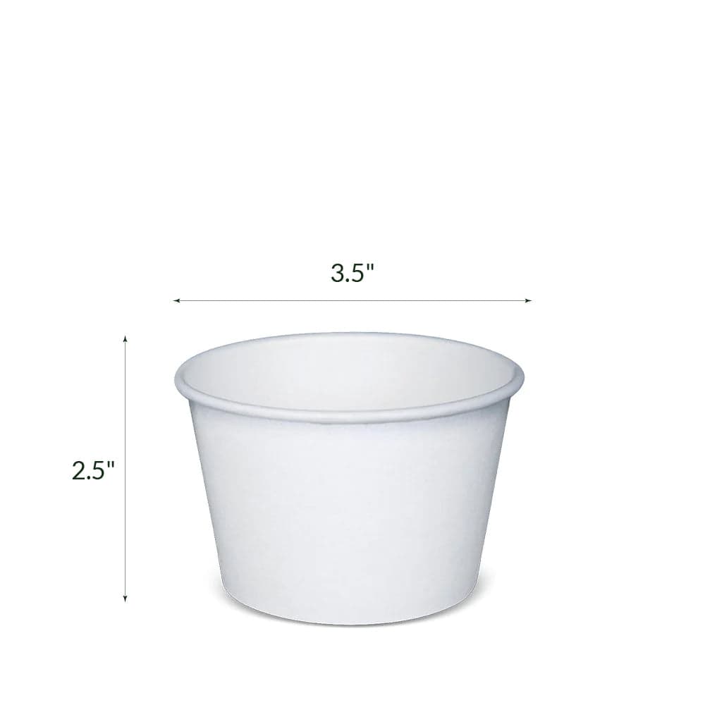 8oz White Paper Soup Cup (Base Only) | Pack of 1000 - Image 2