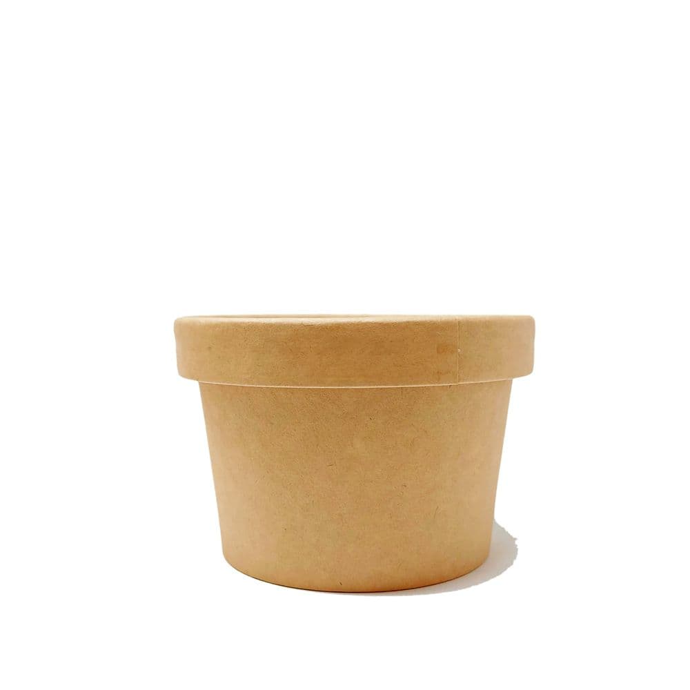 8oz Eco-Friendly Kraft Paper Soup Cup (90mm Base) | 1000 Count - Image 3