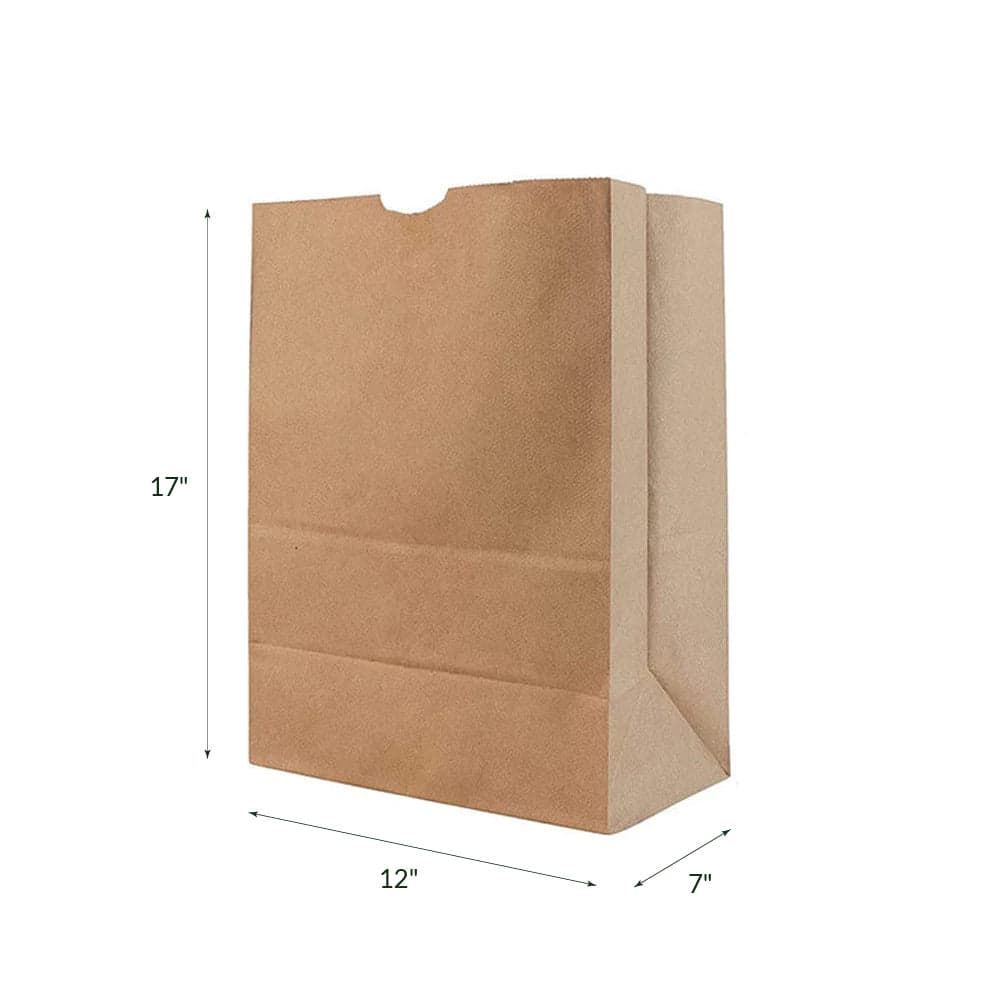#606 Heavy-Duty Kraft Paper Bag (50lb Capacity), 12x7x17" | 500 Pcs - Image 2