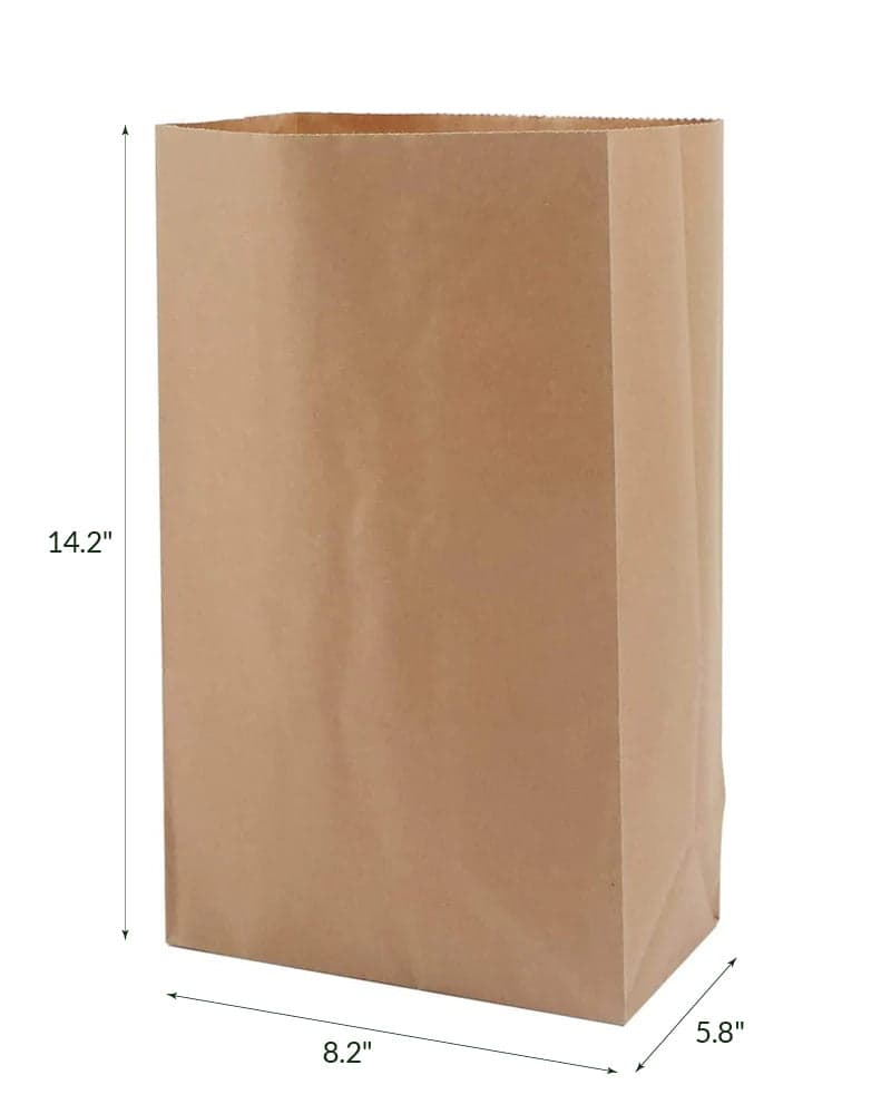 #520 Custom 20lb Eco-Friendly Kraft Paper Bags (8.2" x 5.8" x 14.2") | Bulk Pack of 10,000 - Image 2