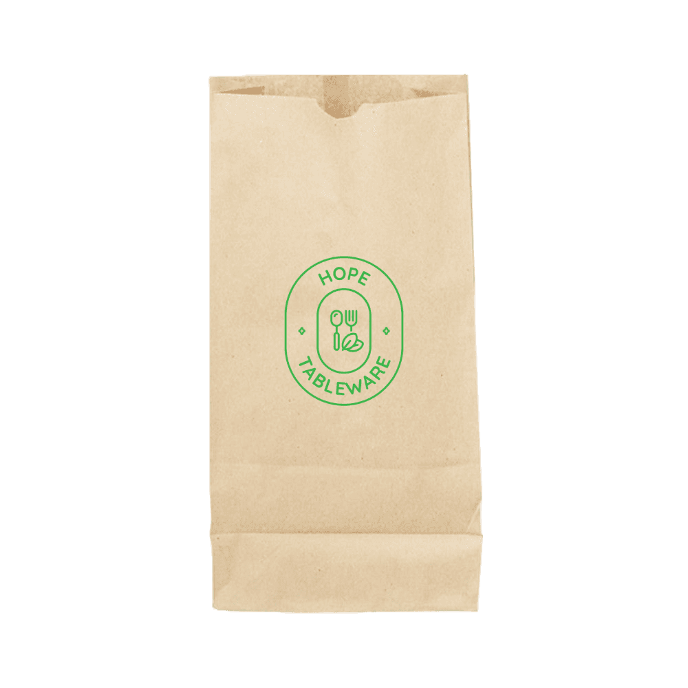 #525 | 25lb Custom Kraft Paper Grocery Bags (9" x 6" x 16") - 10,000 Pcs