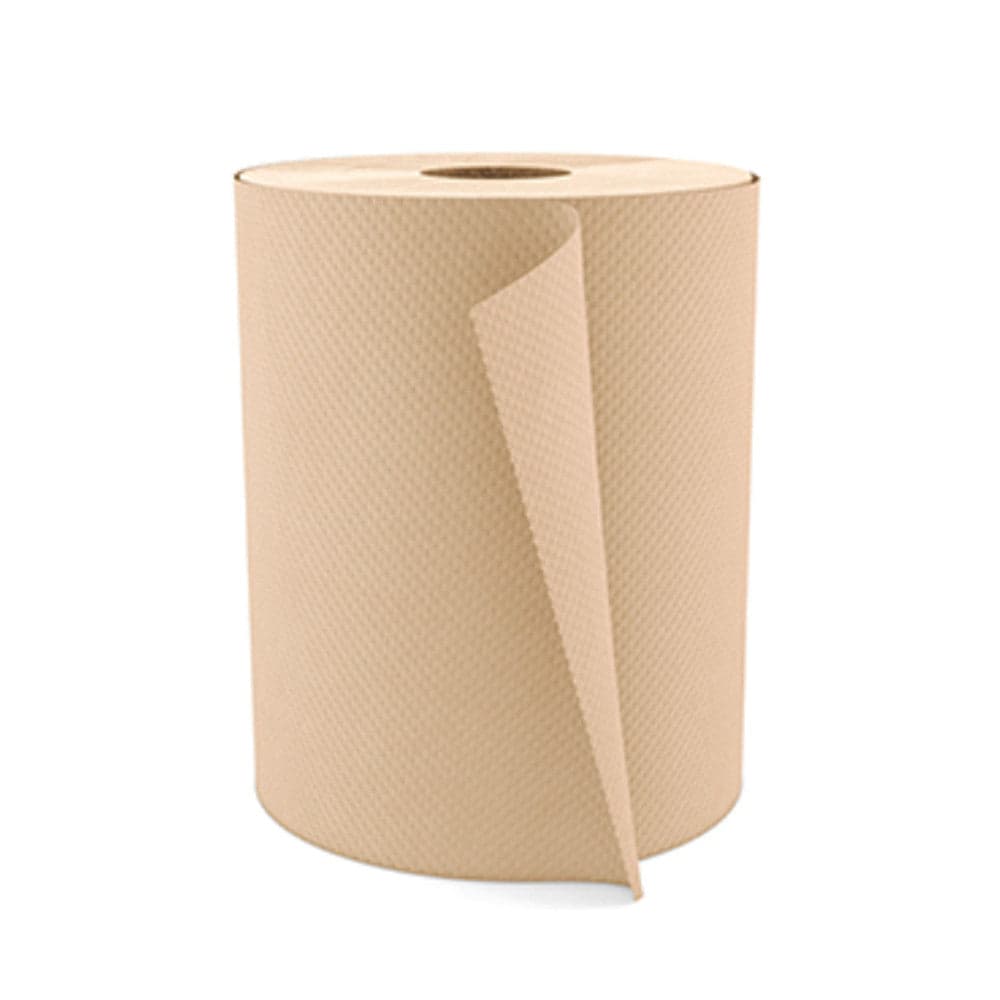 1 Ply Natural Kraft Paper Towel Roll - 600' (Case of 12)