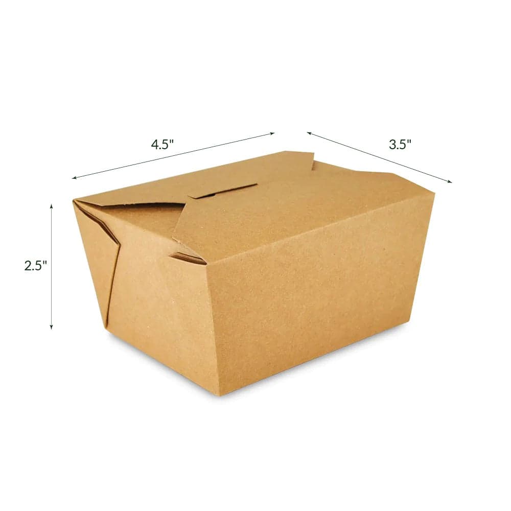 #1 Kraft Take-Out Box (4.5 x 3.5 x 2.5") | 26oz Capacity | 400 Count - Image 2