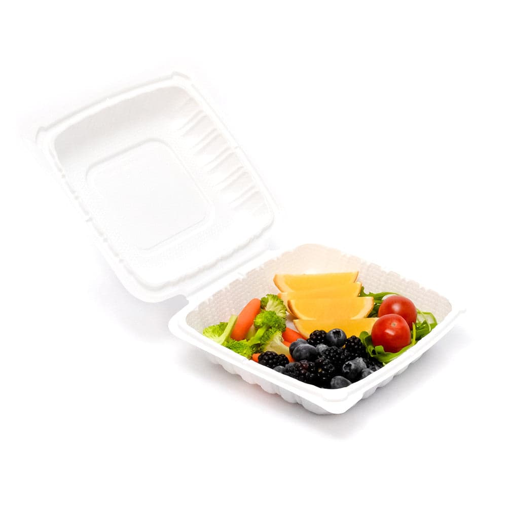 6x6x3" Square PP Hinged Clamshell Container (EP-61) | 250 Pack - Image 2
