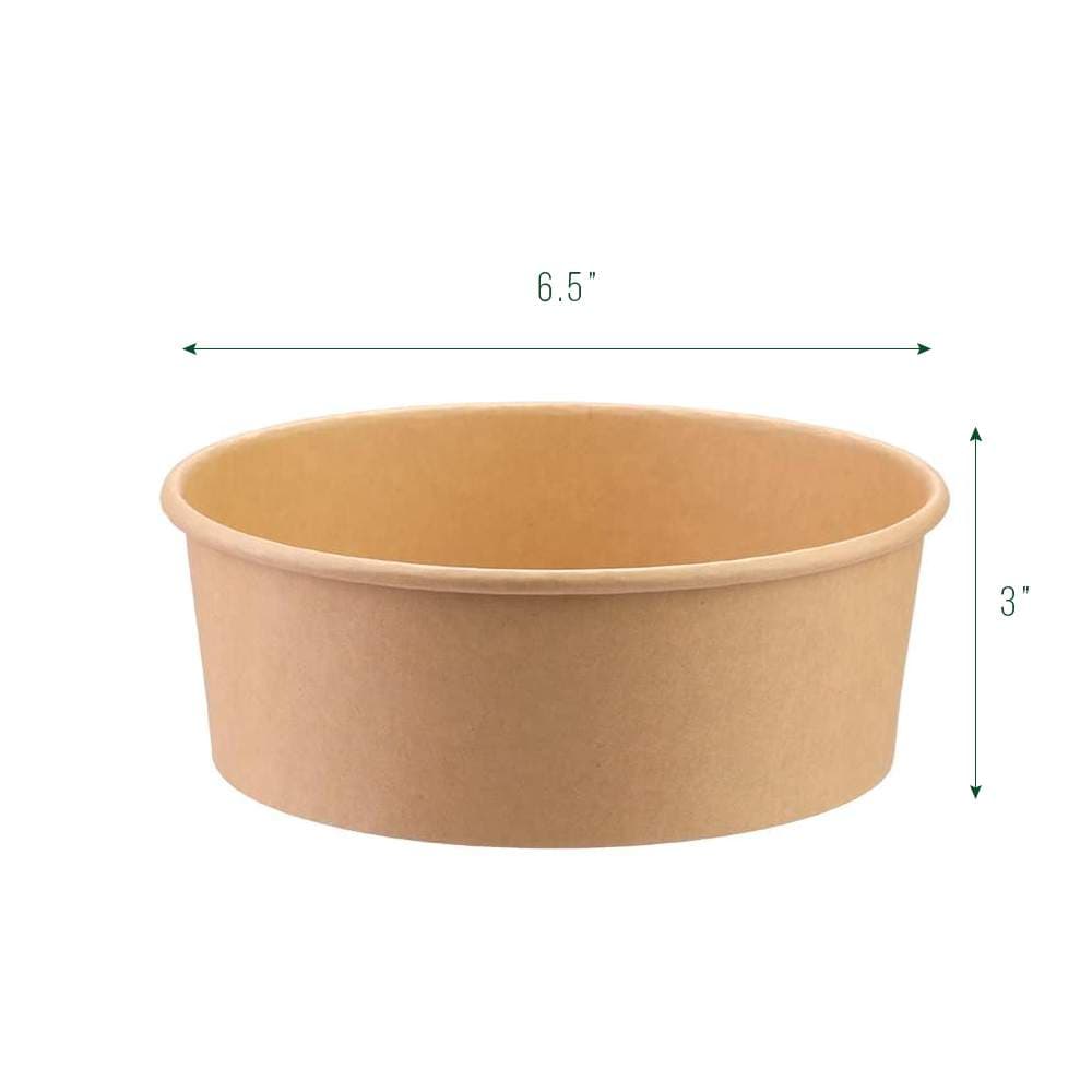 40oz (1300ml) Kraft Round Paper Bowl Base | Pack of 270 - Image 2