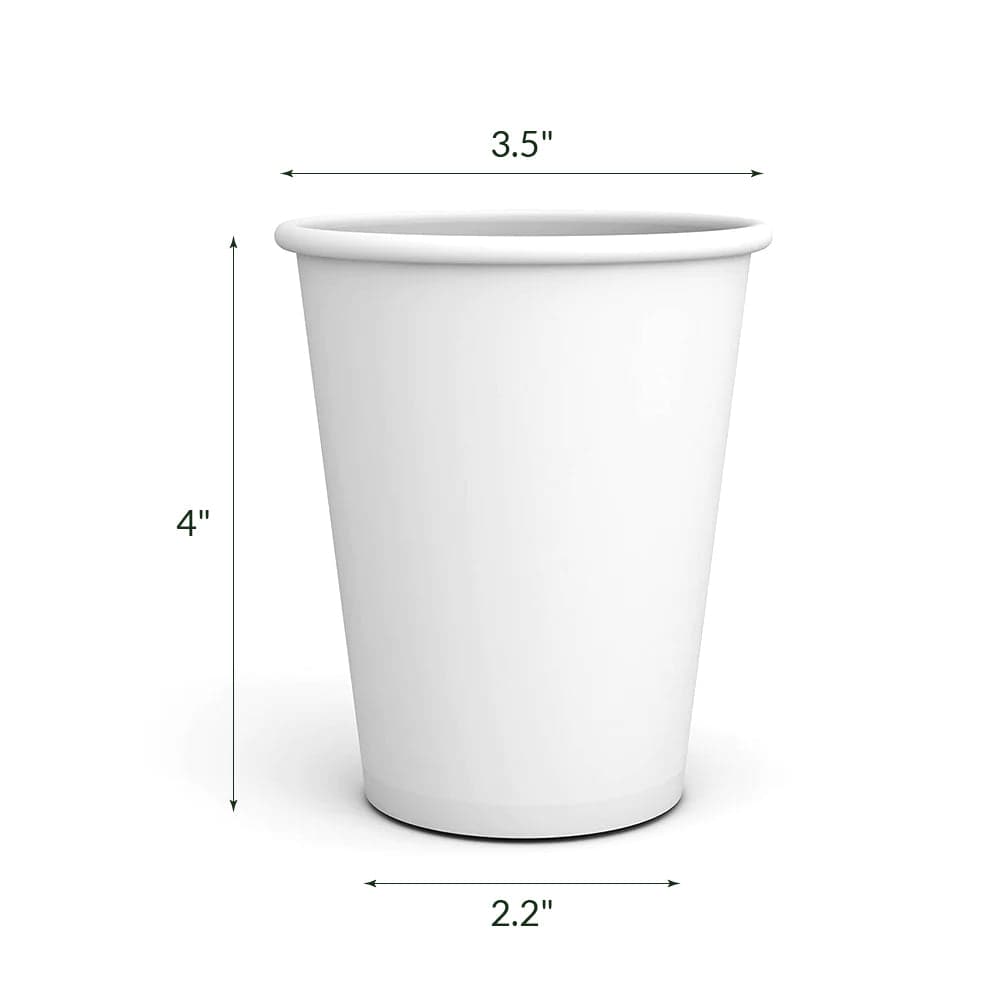 10oz Premium White Hot Paper Cups | Case of 1000 - Image 2