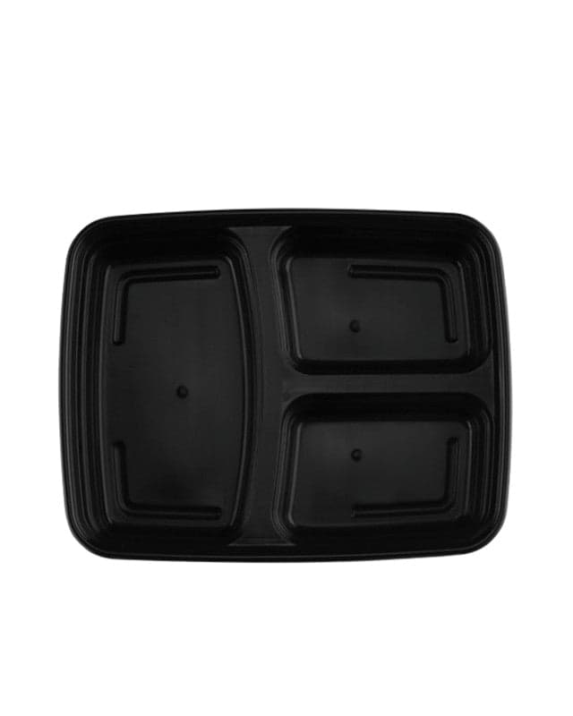 3-Compartment Rectangular Plastic Food Containers with Lids - Image 4