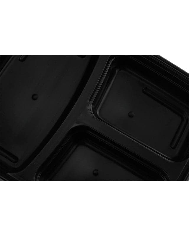 3-Compartment Rectangular Plastic Food Containers with Lids - Image 6