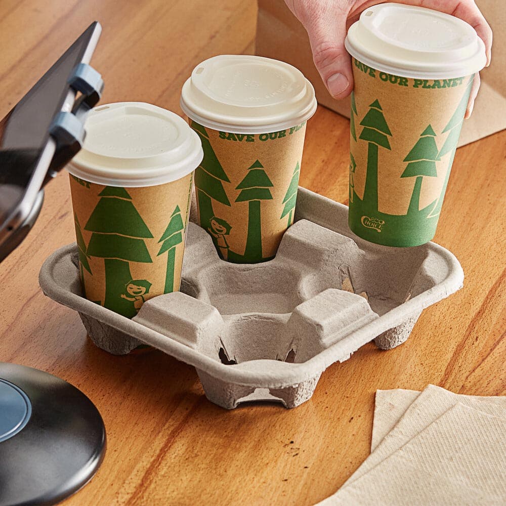 Universal 4-Cup Pulp Fibre Drink Carrier | Bulk Case of 300 - Image 2