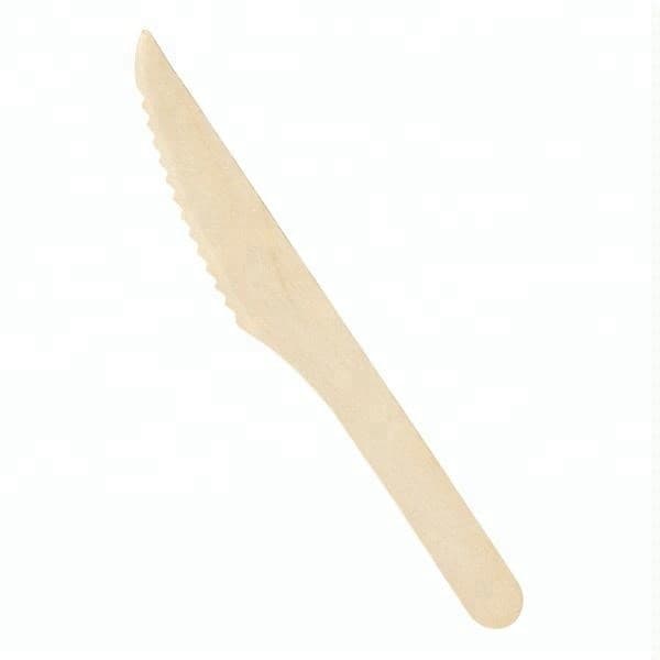 160mm (6.5") Compostable Birch Wood Knives | Case of 1000