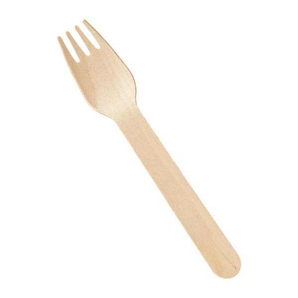 6.5" Birch Wood Compostable Forks | Eco-Friendly Cutlery | 1000 Count