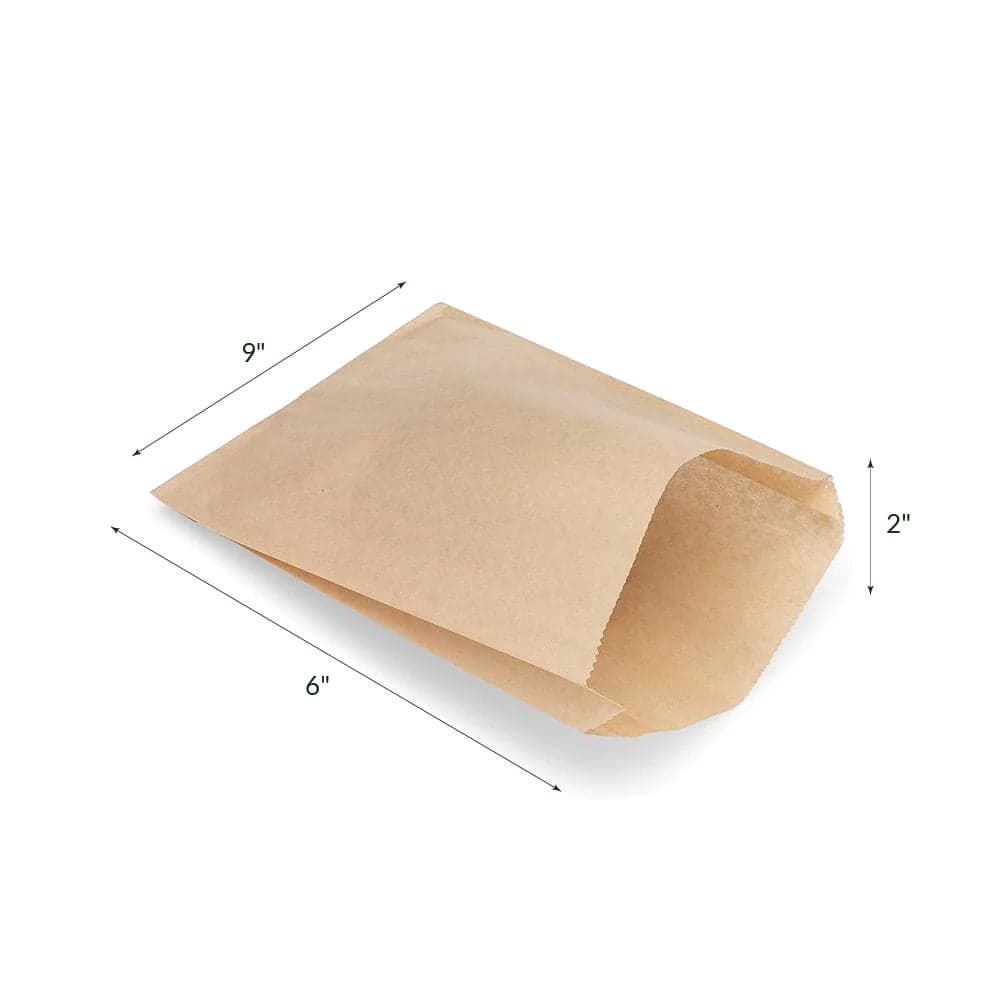 6x2x9" Greaseproof Kraft Paper Sandwich Bags | Pack of 1000 - Image 2